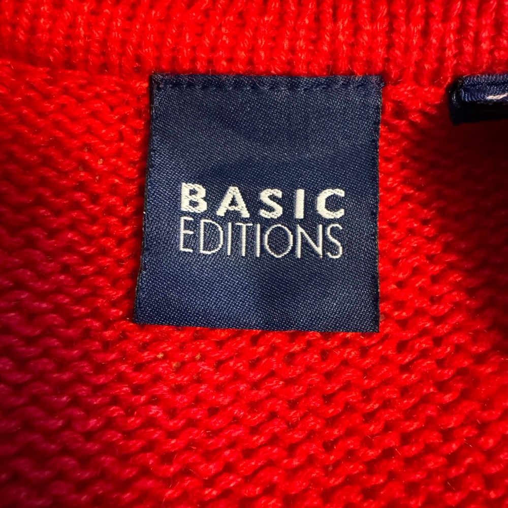 Basic Editions Red Holiday Cardigan - Picture 6 of 10